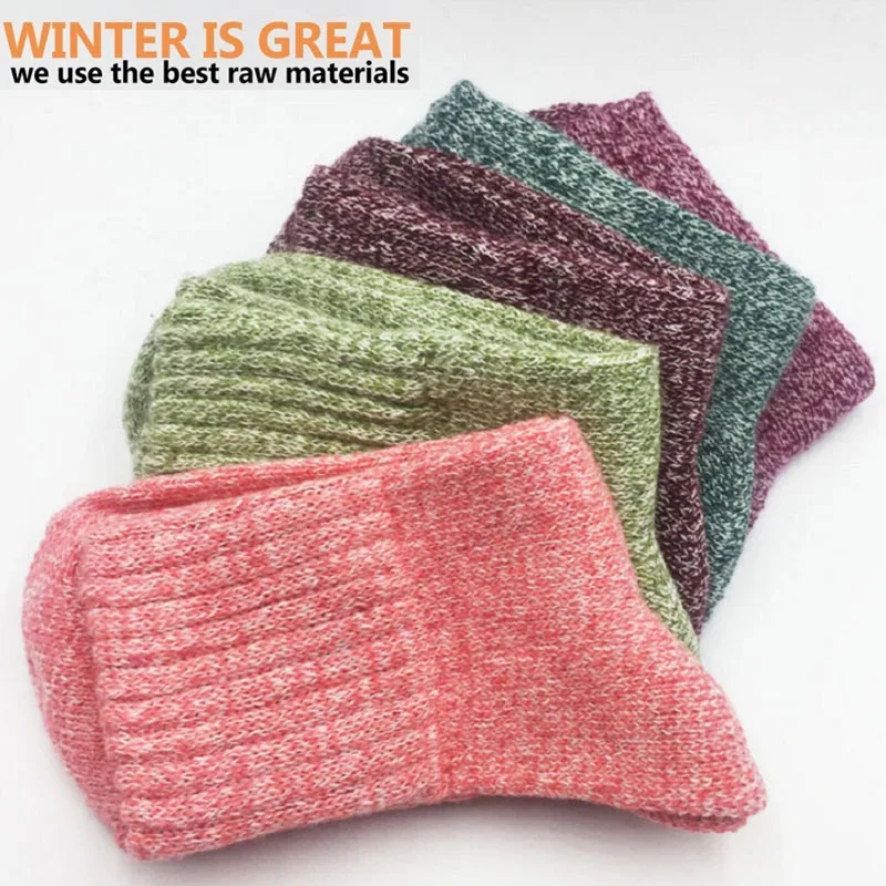 Wool Cashmere Thick Socks Sports Women Lady Soft Cotton Casual Warm Winter Russian Cold Resistance Sock Xmas Gift