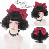 lupu synthetic short bob curly wig with bangs black pink wigs for women heat resistant cosplay lolita wigs hair pelucas %d0%bf%d0%b0%d1%80%d0%b8%d0%ba