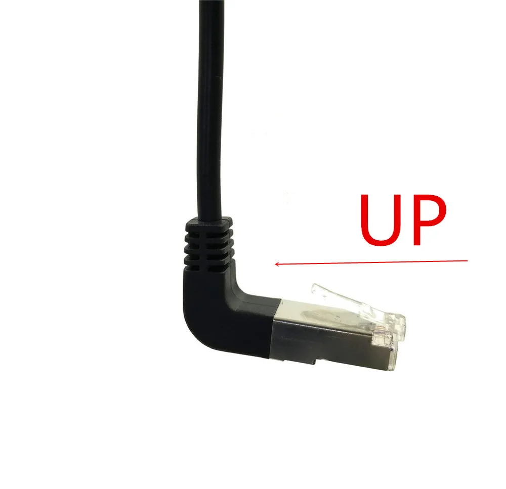 Двойной локоть вниз и вверх Угловой 90 градусов cat5e 8P8C FTP STP UTP Cat 5e Ethernet сетевой