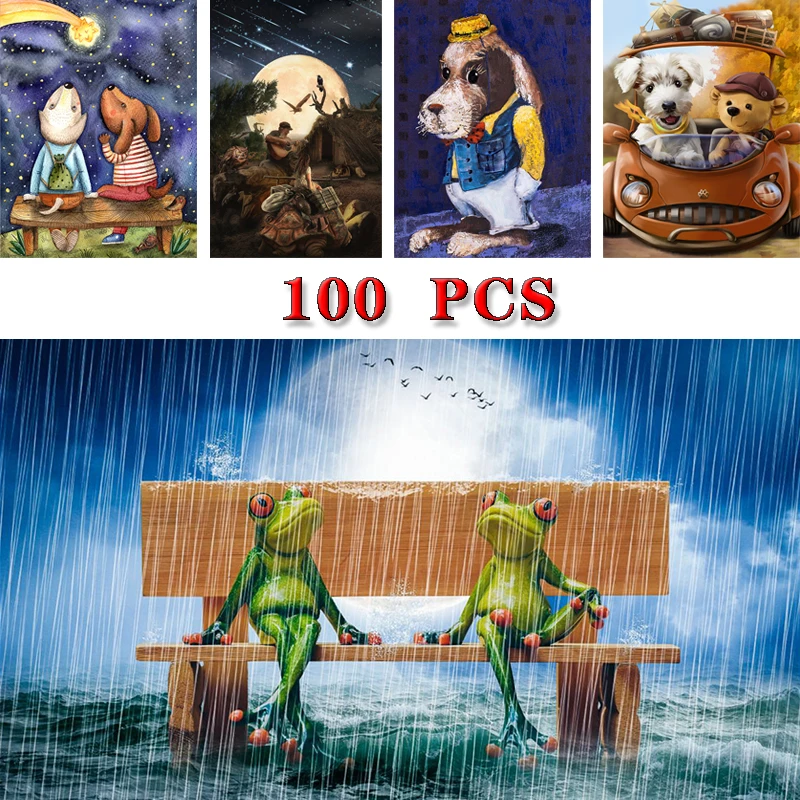 100 частей головоломки PET изображение кота собаки игрушки способный преодолевать