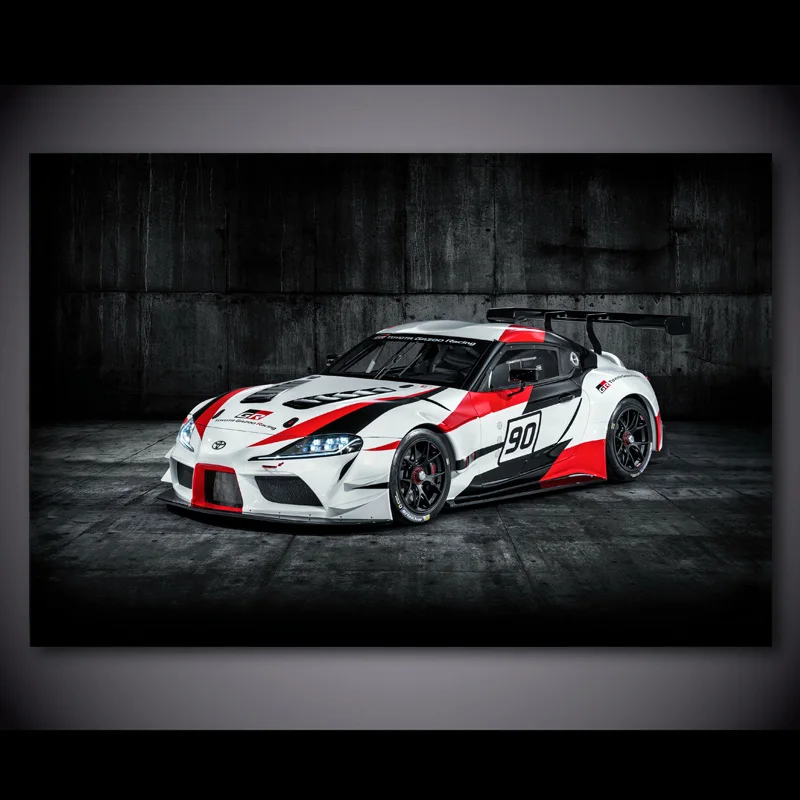 Supercar Toyota GR Supra гоночный автомобиль настенное искусство холст украшение постер