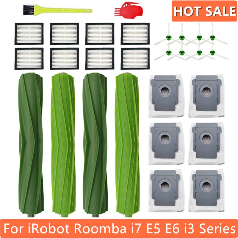 

Hepa Filter Dust Bag Brush Roll for iRobot Roomba i7 E5 E6 i3 Series Robot Vacuum Cleaner Replacement Spare Parts Accessories
