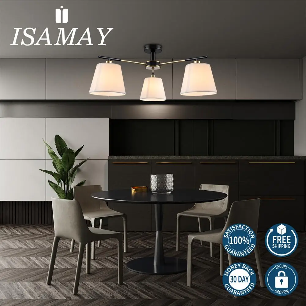 Скандинавские Современные Черного и золотого цвета люстра светильник s с белым