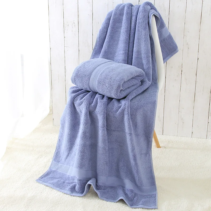 Blue Роскошное плотное полотенце из египетского хлопка, размер 82*162 см, 850 г, экологически чистое пляжное махровое пляжное полотенце, полотенце для ванной - Цвет: Blue