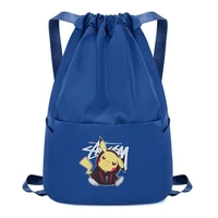 takara tomy pokemon fashion drawstring bags for men women pikachu cute anime pocket adult large capacity travel bag kids gifts