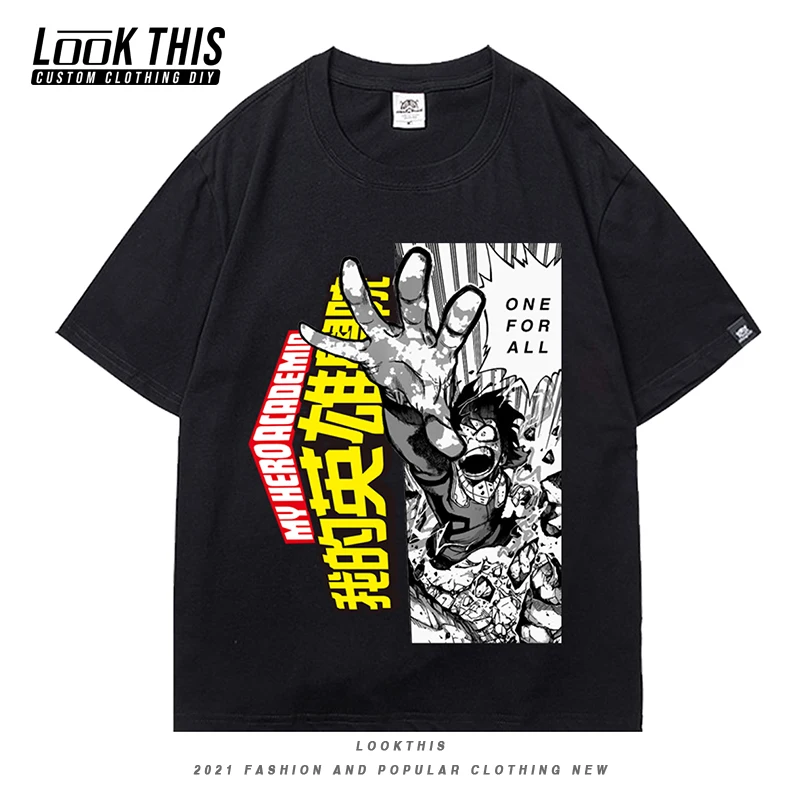 

Anime My Hero Academia Bakugou Print Women's T-shirt Harajuku Street High Quality Casual E Girl Loose Tops Female White T-shirts