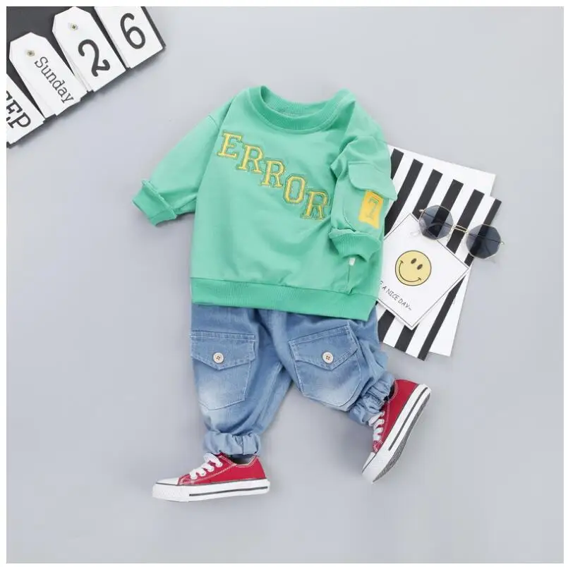 2019 Новые Осенние костюмы для малышей комплекты одежды маленьких мальчиков