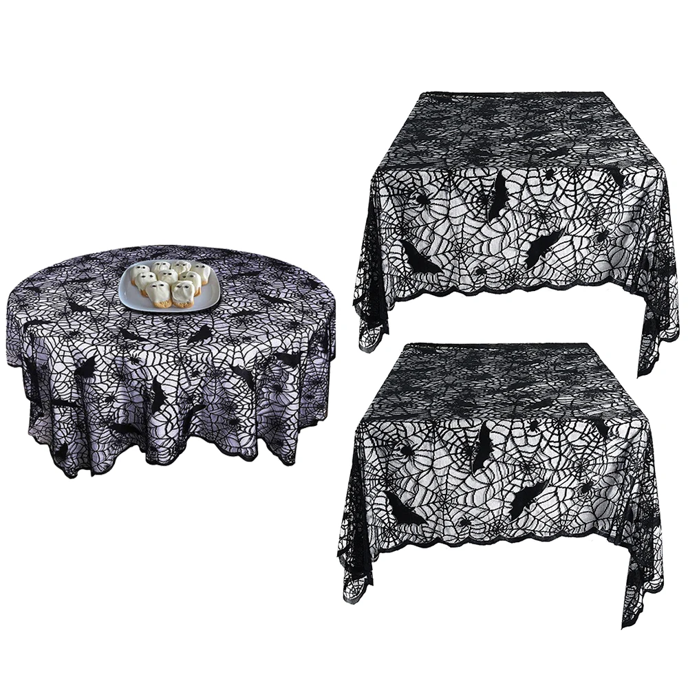 Тематическая вечеринка Хэллоуин Паутина Летучая мышь скатерть черная летучая