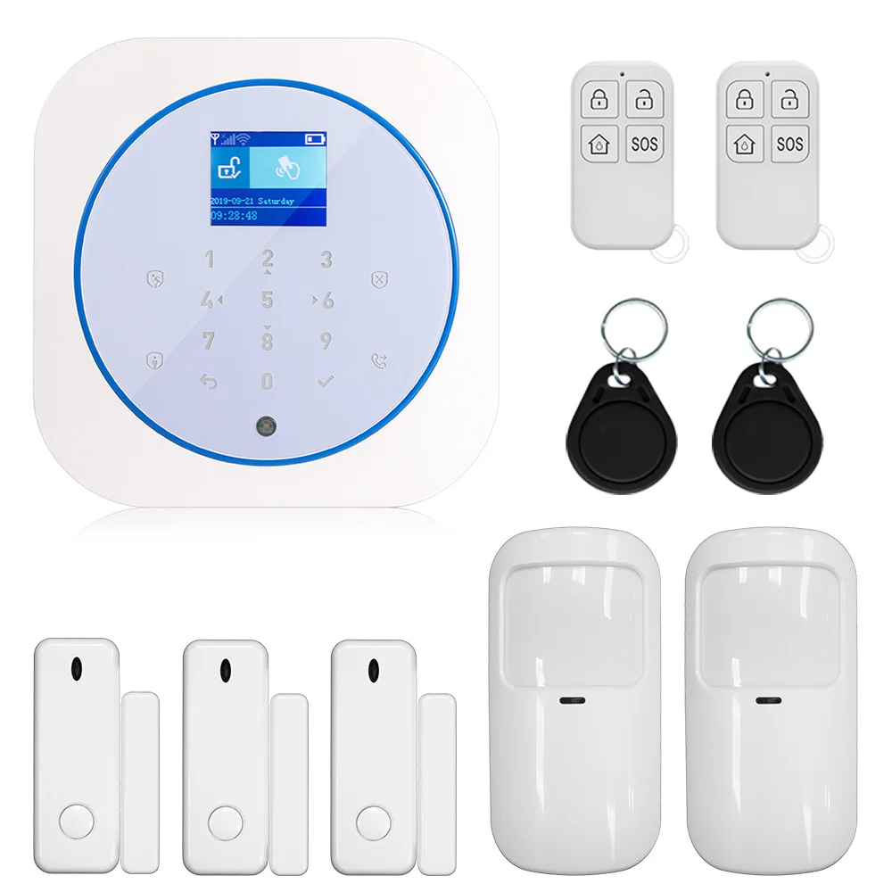 Kit 3 Золотая безопасность WiFi GSM Беспроводная умная домашняя система охранной сигнализации Tuya APP контроль Противоугонная сигнализация - Цвет: Kit 3