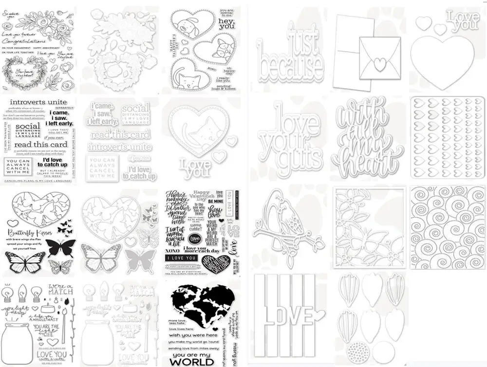

love clear stamp cutting die For Scrapbooking Photo Album Decoration Embossing Paper Card Craft F8967