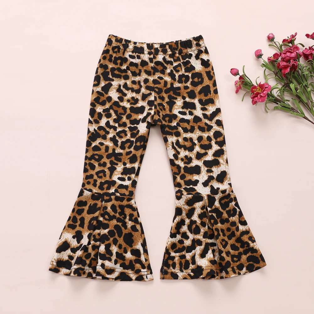 

US STOCK Newborn Baby Girl 12M-5T Kid T-shirt Tops Leopard Print Trousers Pants Clothes