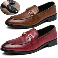 holfredterse 2020 classic new mens business flat shoes designer formal dress leather loafers slip on christmas party shoes 079 2