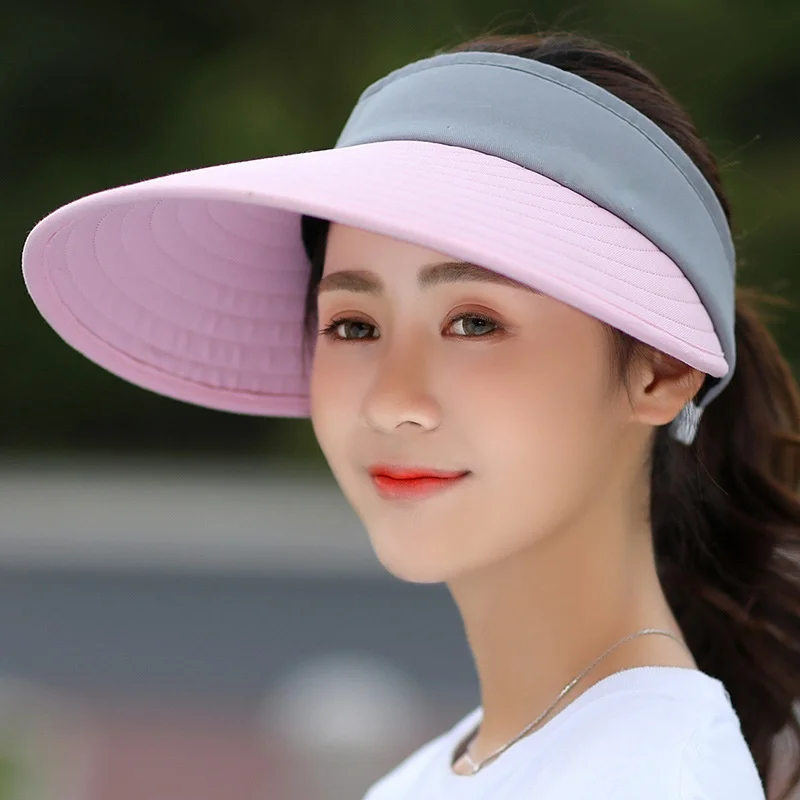 

Women summer sun visor hat beach hat adjustable UV protection female cap packable 2021
