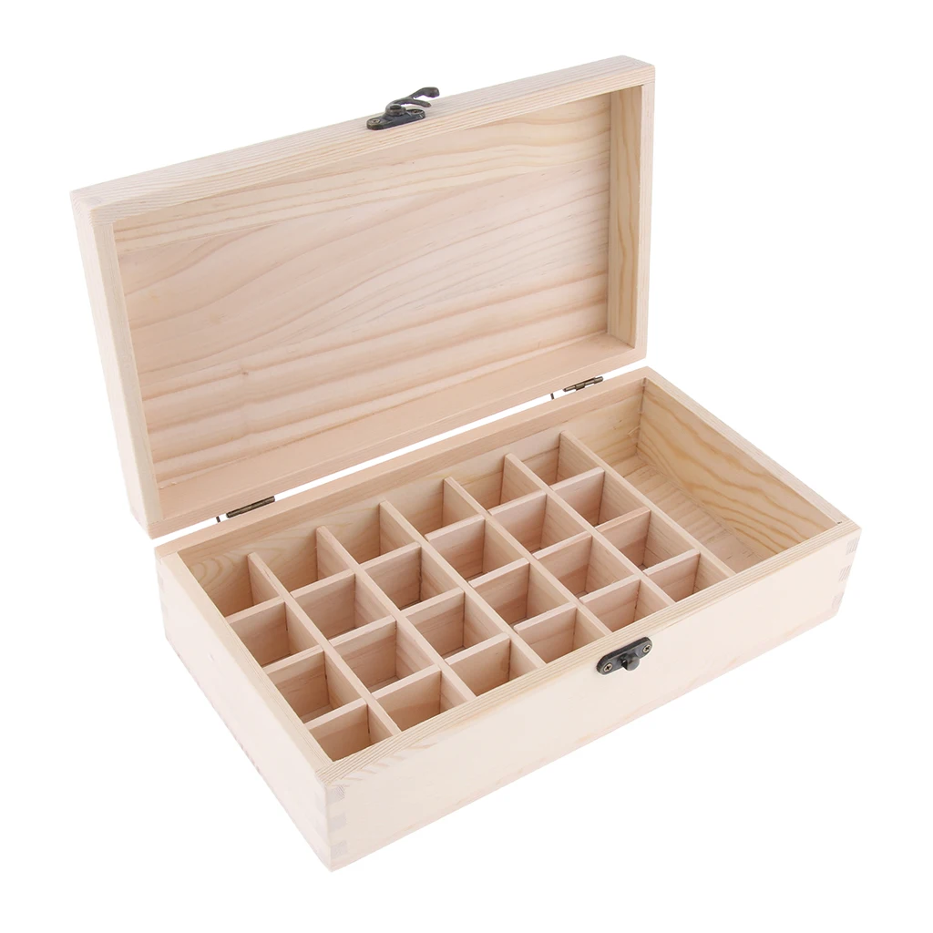 

25 Slots Wooden Box Organizer Essential Oil Container Case for Display&Carry