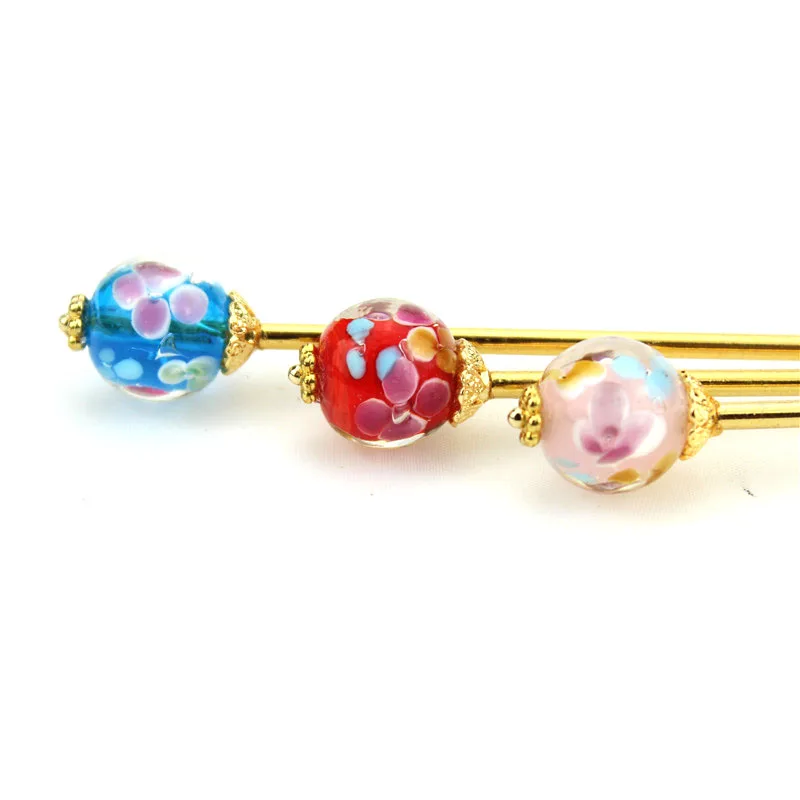 

Hairpins Hair Bun Holder Brass Kimono Yukata Wedding Hair sticks Colored glass Pin for Vintage Bridal Hair Ornaments HS004