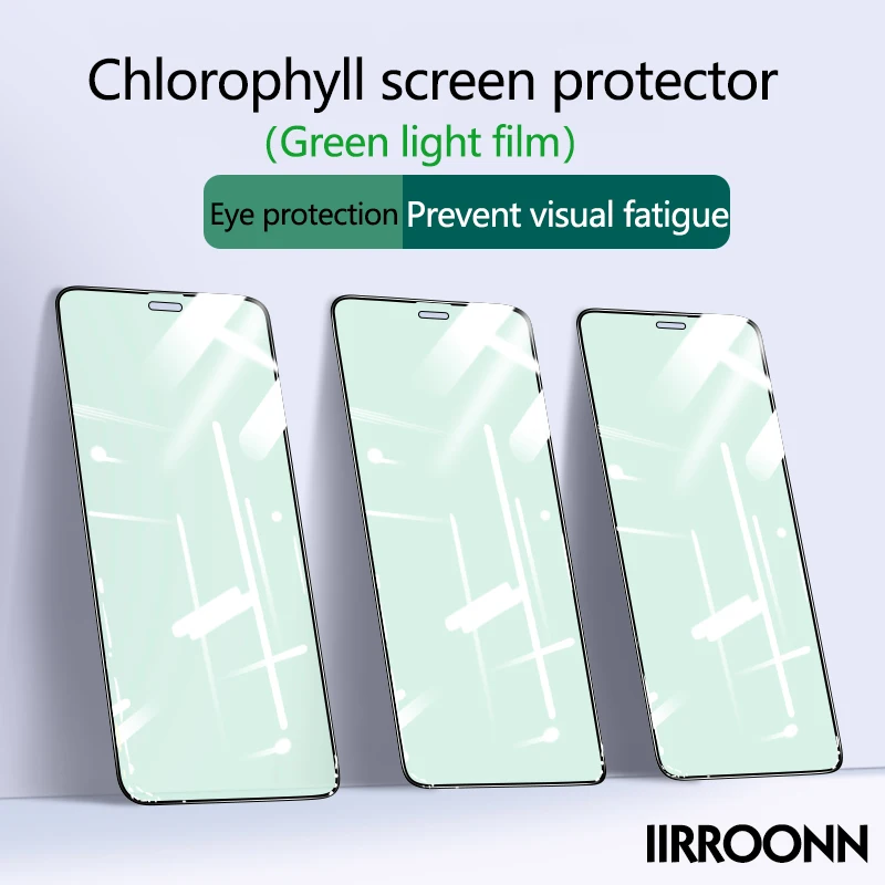 Green Light Film For iPhone X XS XR max 11 pro Chlorophyll Screen Protector Tempered Glass iPhone11 IIRROONN | Мобильные телефоны и