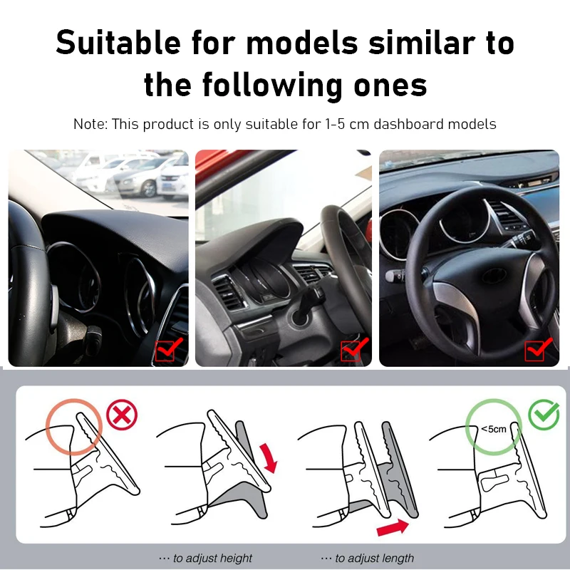 

Mobile Phone 360 Rotating Adjustable HUD Car Dashboard Phone Holder