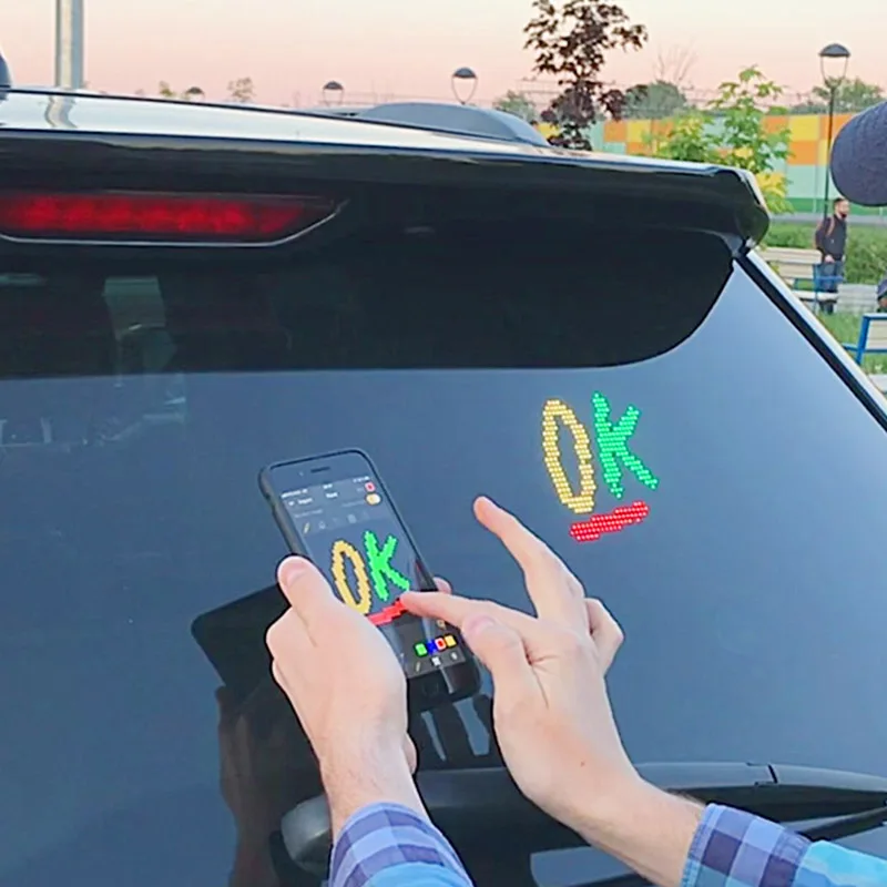 

LED Display Screen Controlled Images Custom Emoticons Car LED Display Screen Picture Lights Mini Accent Spotlights FKU66