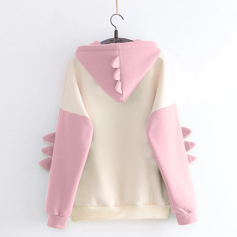 

Fashion Women Sweatshirt Casual Print Long Sleeve Splice Dinosaur Hoodies Sweatshirt Tops Anime Hoodies Couple Clothes