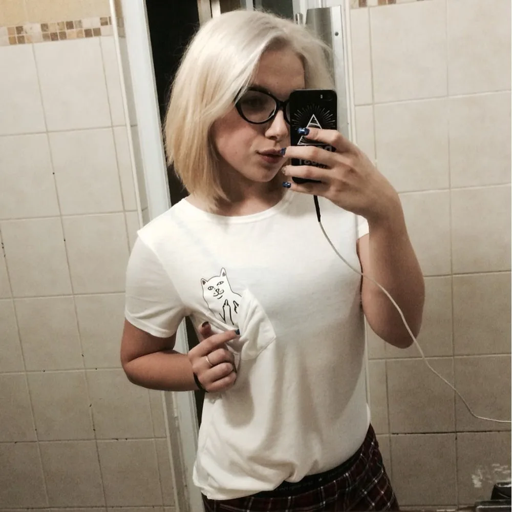 Футболка женская хлопковая с карманами и принтом кота летняя 2019|cute tees|top teesbrand tee |