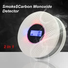 Детектор дыма и монооксида углерода с Предупреждение цифровым дисплеем, детектор дыма с питанием от батареи