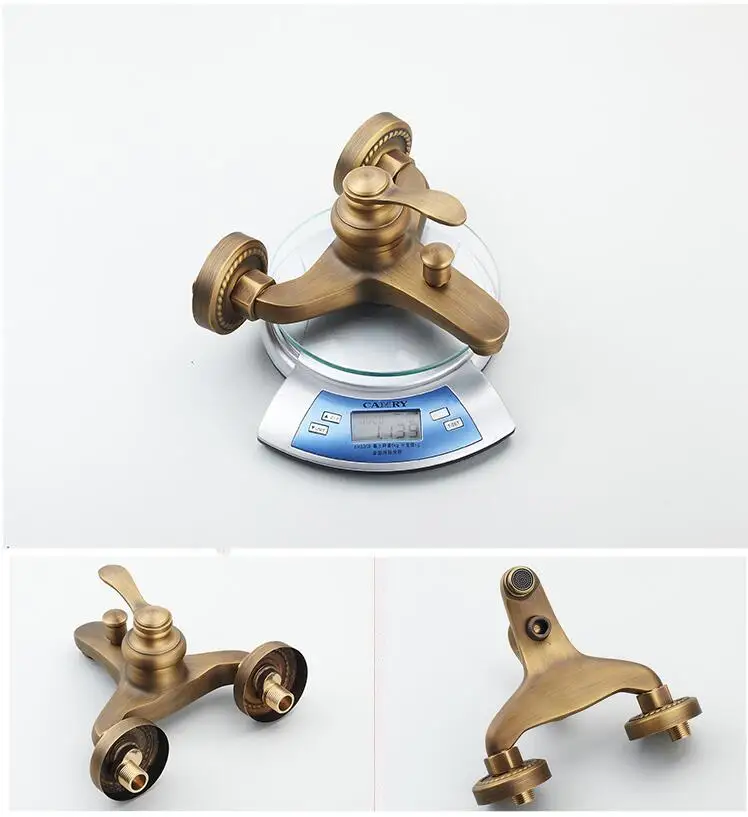 Смесители для ванны настенный античный душевой кран Набор Твердый латунный