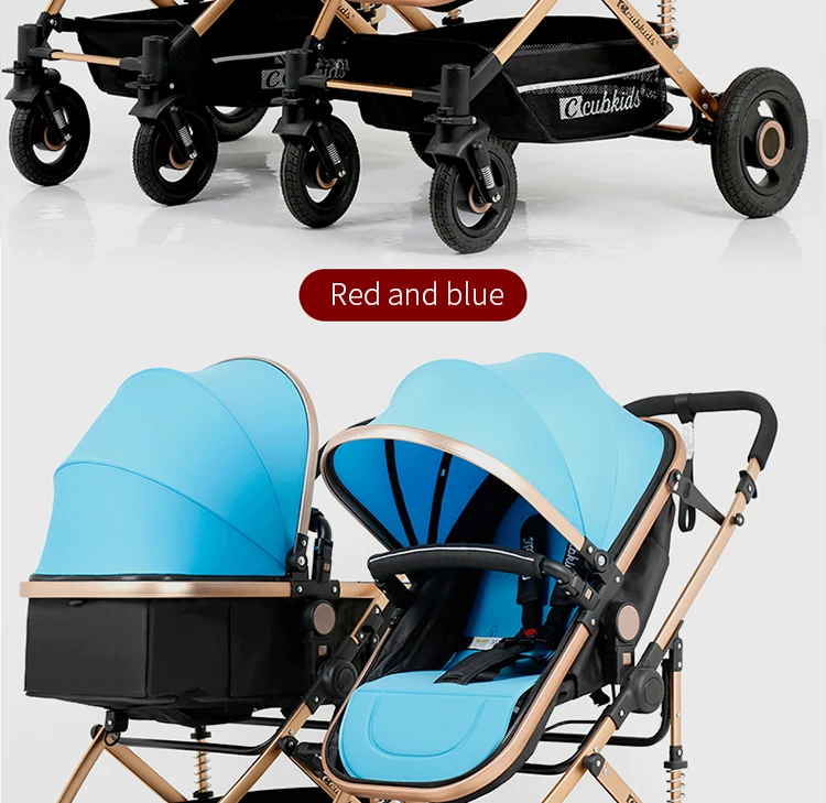 Babyfond двойная детская коляска может разделять высокий лежащий пейзаж светильник ударопрочный складной детская коляска