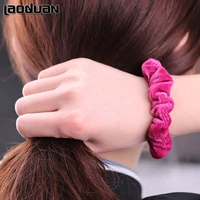5pcs fashion soft flannel hair scrunchie ponytail hair holders stretchy hair band for women hair accessories