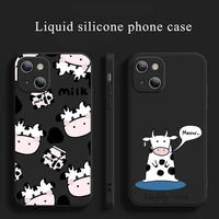 cute animal cow phone case for iphone 13 12 11 mini pro xs max 8 7 6 6s plus x se 2020 xr