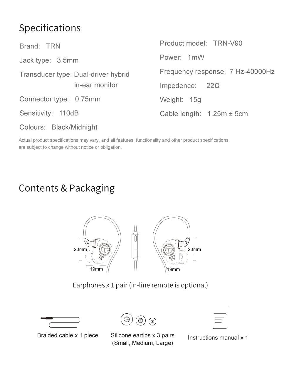 TRN V90 1DD+ 4BA гибридные наушники в ухо HIFI DJ монитор бег спортивные наушники ушные наушники гарнитура с 2PIN съемный TRN V20/V80