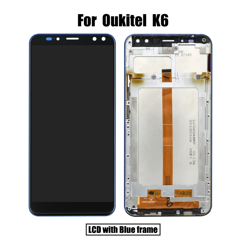 BingYeNing 6 0 &quotдля Oukitel K6 ЖК-дисплей и сенсорный экран дигитайзер с рамкой дисплей