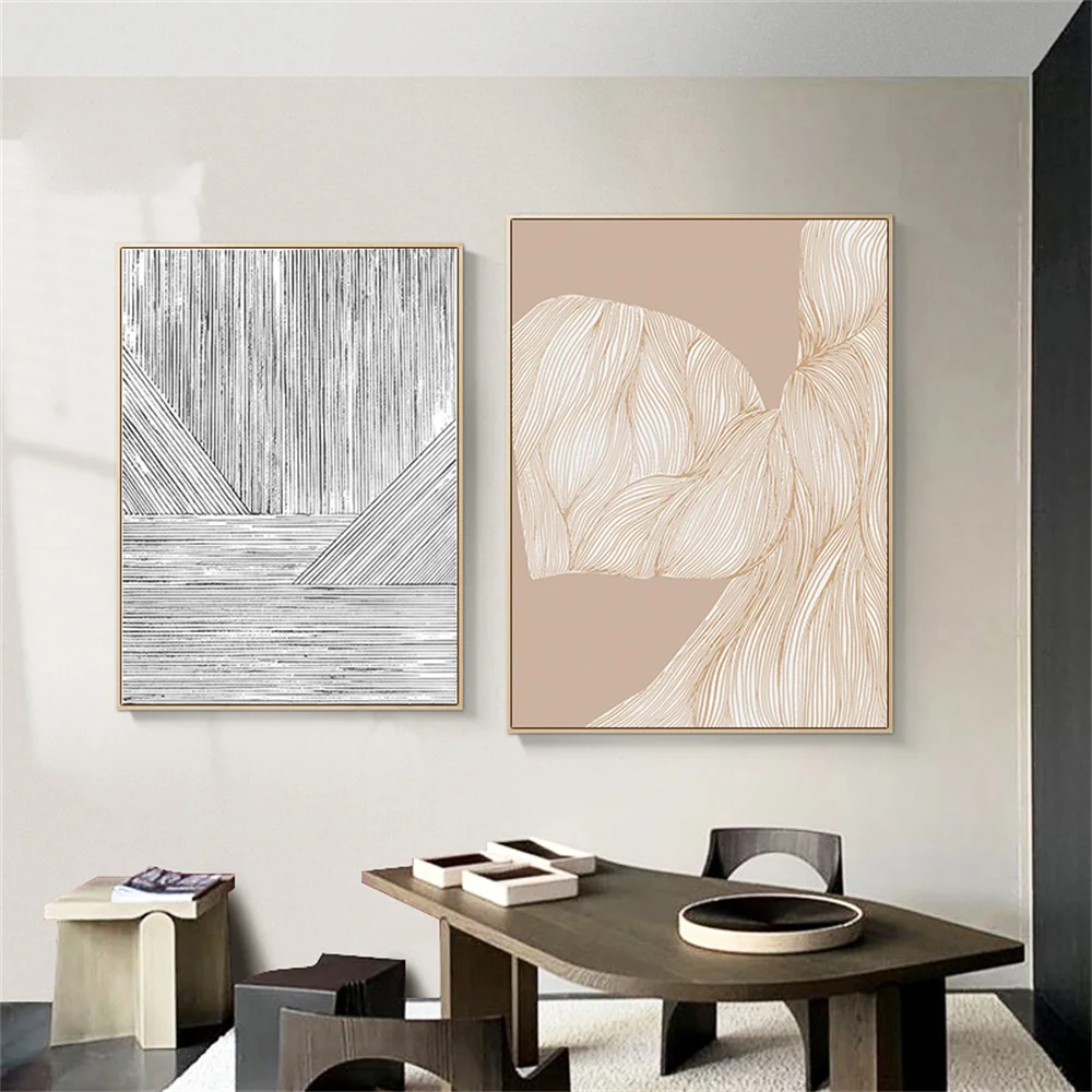 

Abstract Geometry Wall Art Poster Leaf Flower Art Prints Irregular Figure Canvas Painting Nordic Pictures Living Room Home Decor