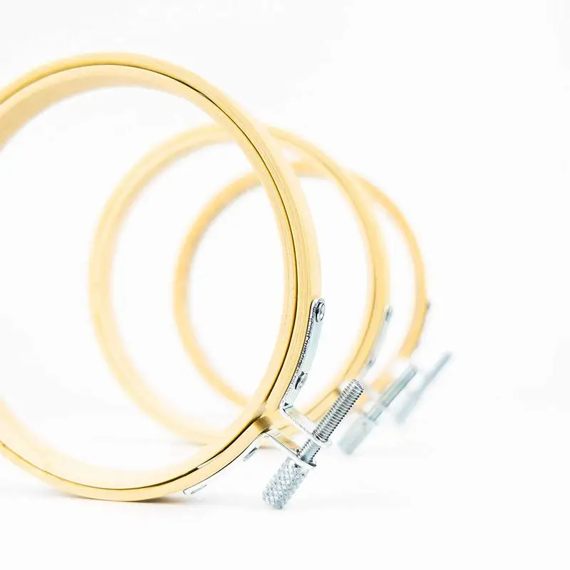 Пяльцы для вышивания крестиком (6 шт. в упаковке) Премиум круглые бамбуковые