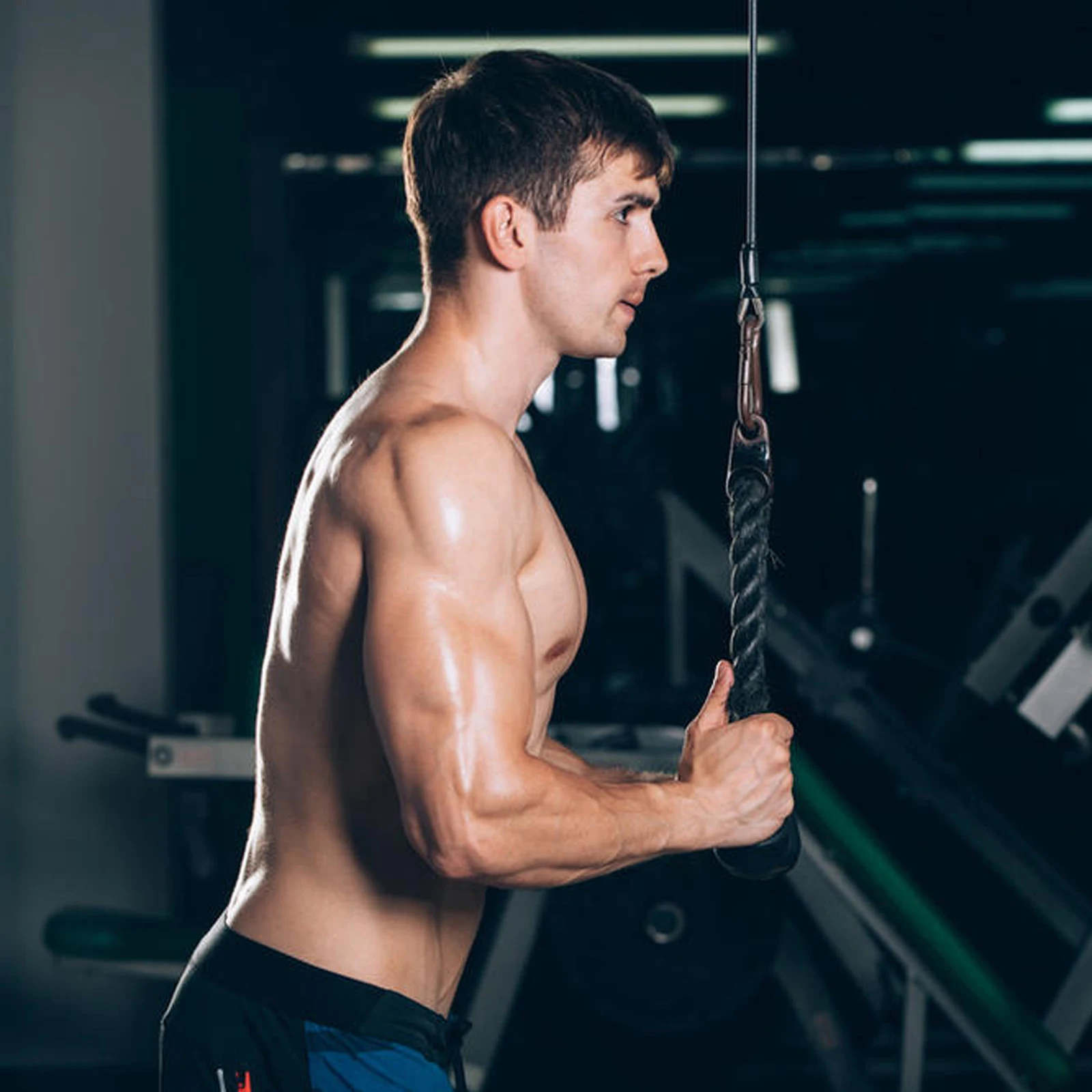 Трос для трицепса с карабином тренажер тренажерного зала