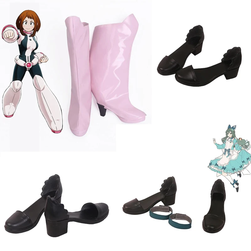 

Anime My Hero Academia Boku No Hero Akademia Costume OCHACO URARAKA sui Tsuyu Cospaly Boot Leather Shoes Halloween Carnival Prop