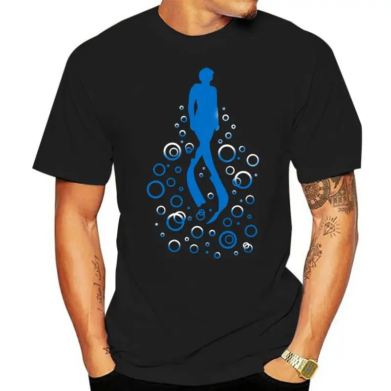 

Men Dive freedive dreams blue t shirt create 100% cotton plus size 3xl Letters Interesting fashion summer Natural shirt