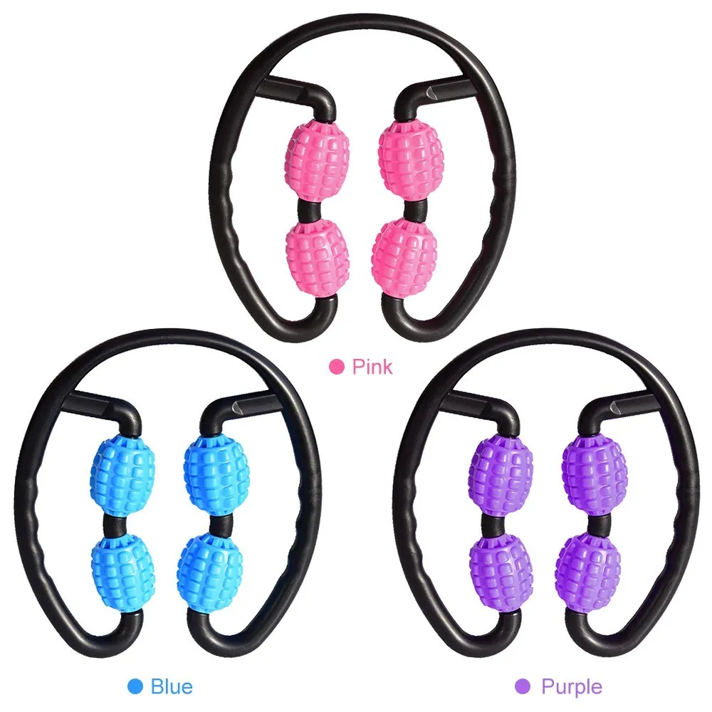 

4 Wheel Trigger Point Massage Roller for Arm Leg Neck Muscle Tissue Massager for Fitness Gym Yoga Pilates Sports