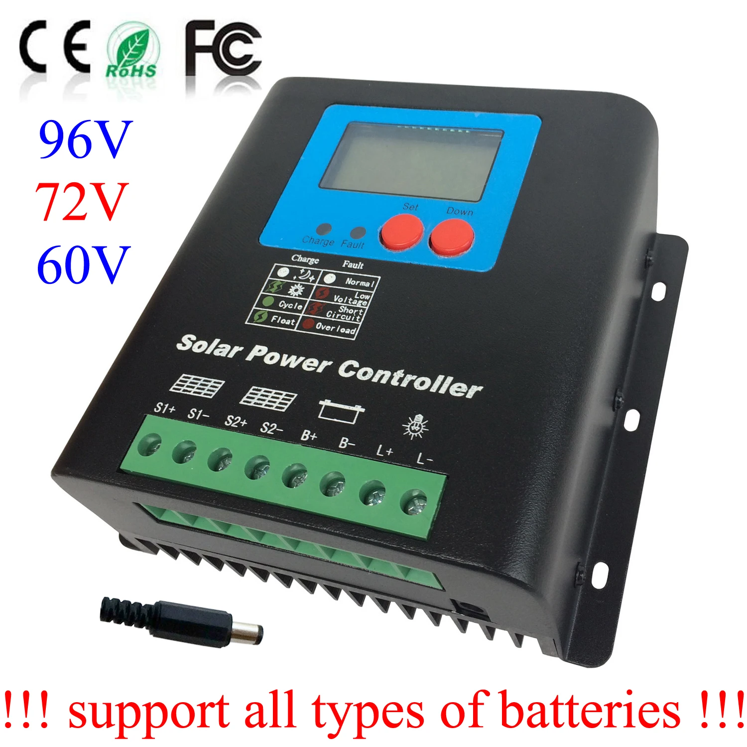 

50A 72V MPPT Solar Controller 60V 96V solar panel charge controller UPS LiFePO4 Lithium iron Lead-acid gel AGM Battery Regulator