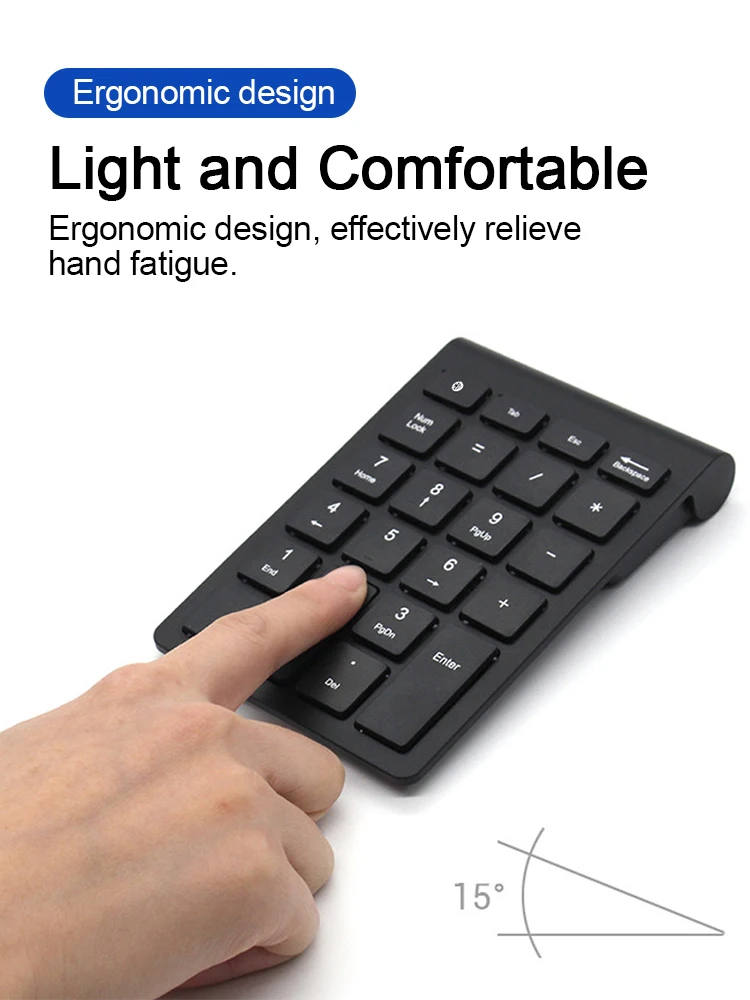 

Bluetooth Number Pad Mini Wireless 2.4GHz 22 Keys Financial Accounting Office Keyboard for Laptop Support Android/Windows/IOS