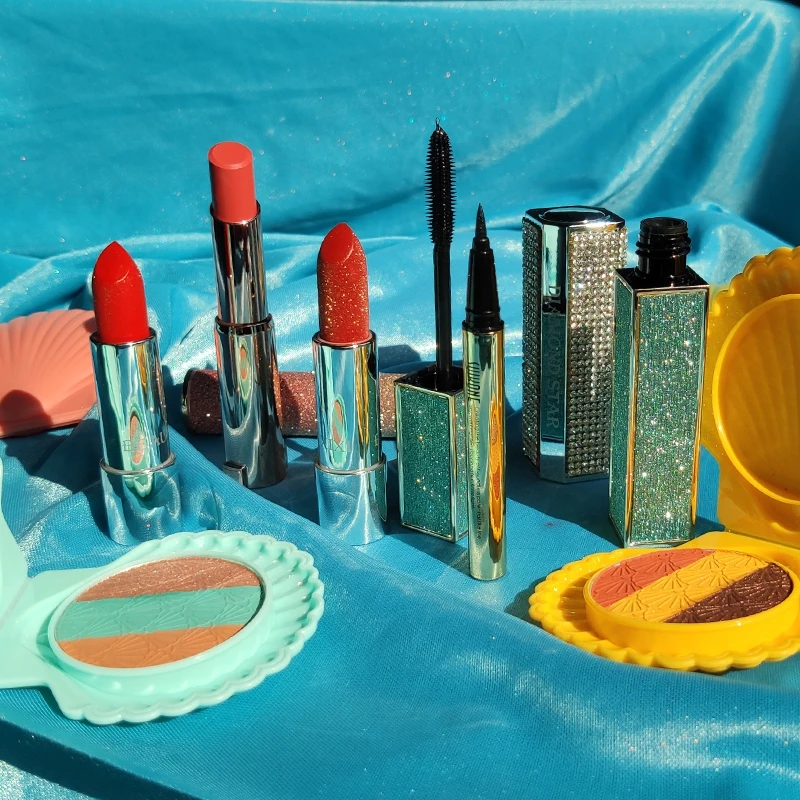 2 шт./компл. Сиси мерцающие тени для век Палитра градиент пигментарный порошок