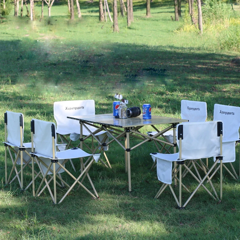 구매 야외 테이블과 의자 세트 접이식 피크닉 테이블 휴대용 자기 운전 캠핑 테이블 알루미늄 합금 자동차 계란 롤 테이블