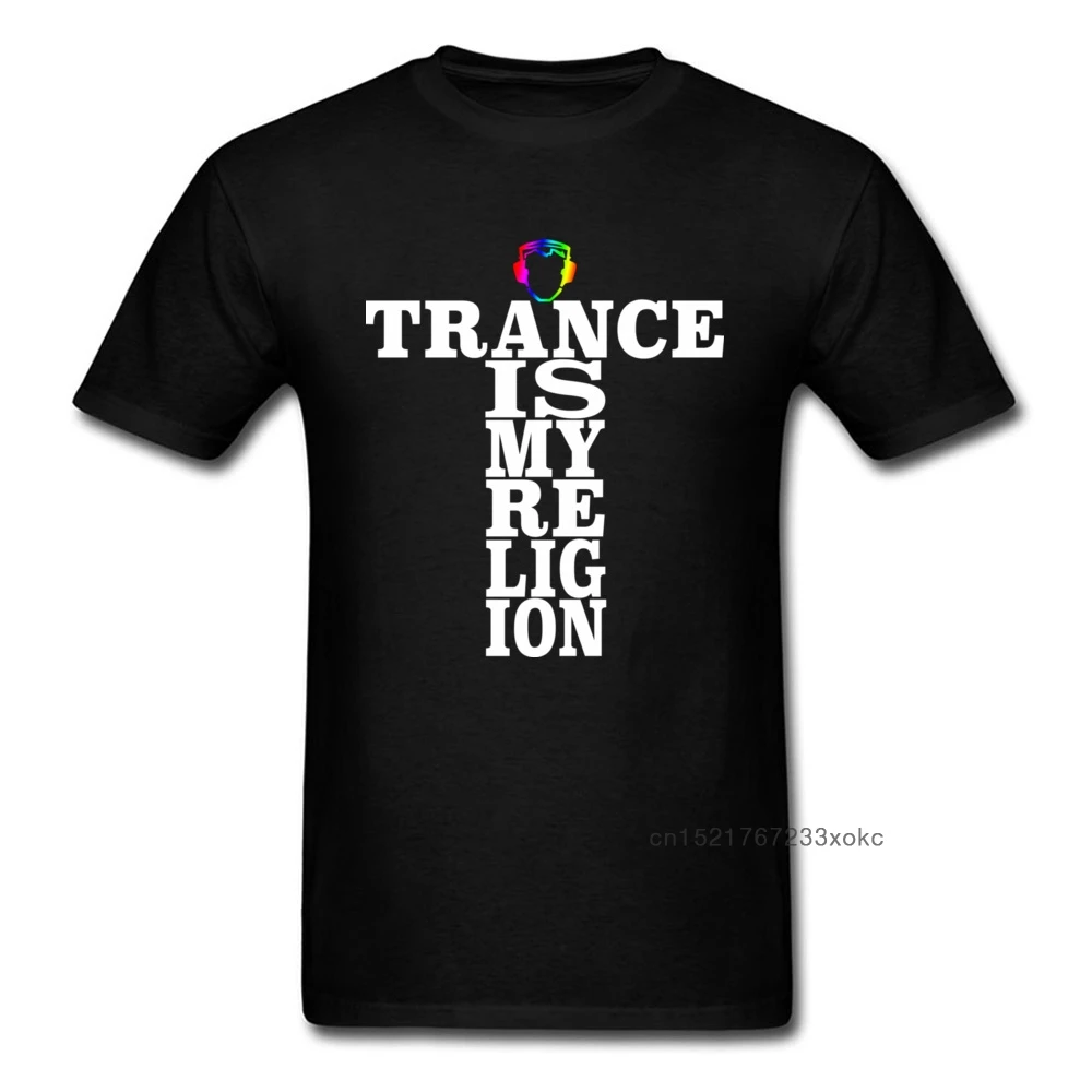 Мужские футболки с круглым воротником Trance Is My Religion коротким рукавом из