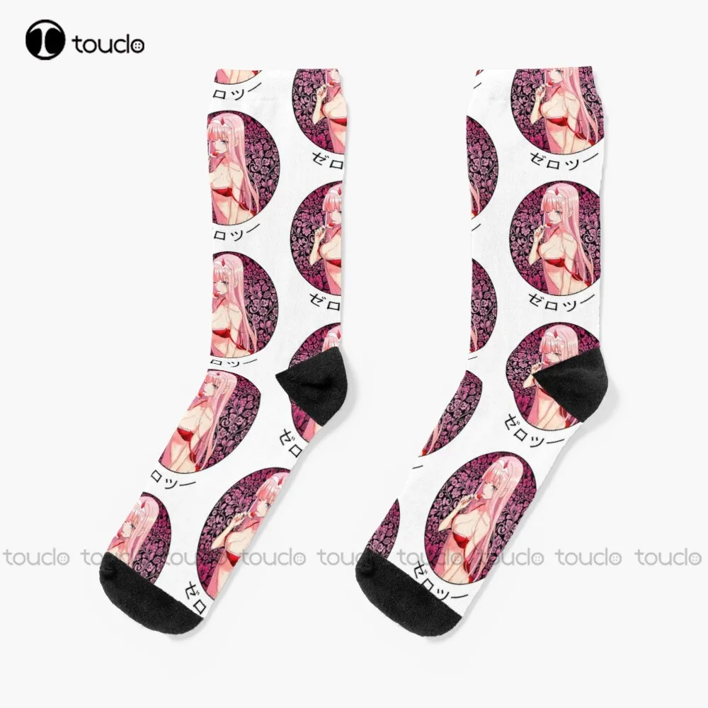 Anime Girl Bes Anime Zero Two Zero Two Anime Socks Boys Socks Christmas Gift Custom Unisex Adult Teen Youth Socks Women Men