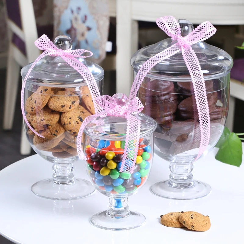 Европейская прозрачная стеклянная банка для конфет бутылки хранения еды