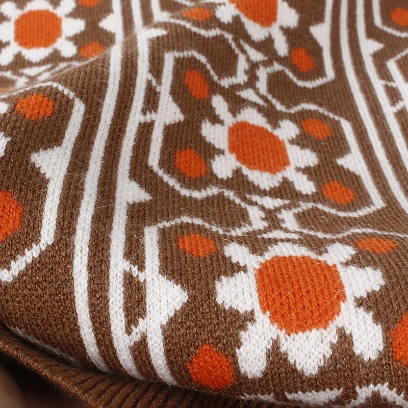 Женский трикотажный свитер GIGOGOU винтажный пуловер с вышивкой зимний плотный