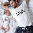 1 шт., Детская футболка с надписью папа и девочка