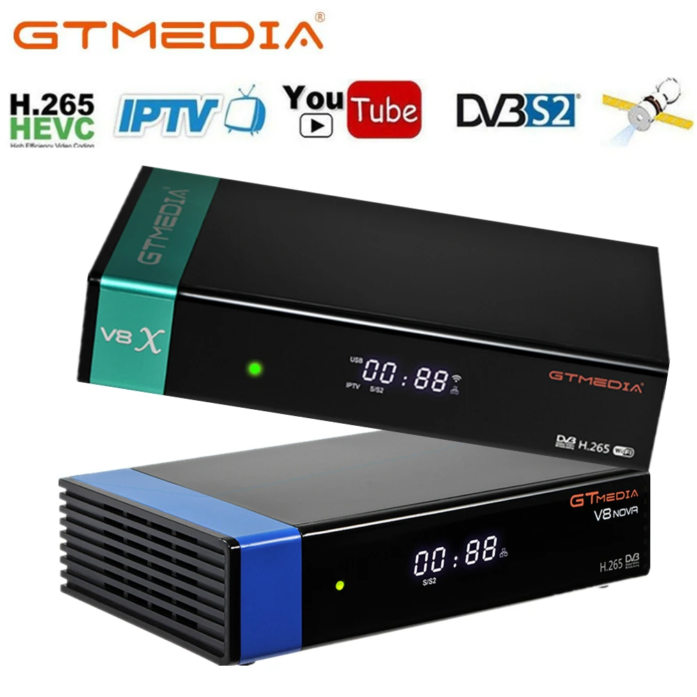 GTmedia V8 Nova 1080P HD DVB S2 спутниковый ТВ приемник встроенный WIFI цифровой Decorder H2.65 GT MEDIA V8X