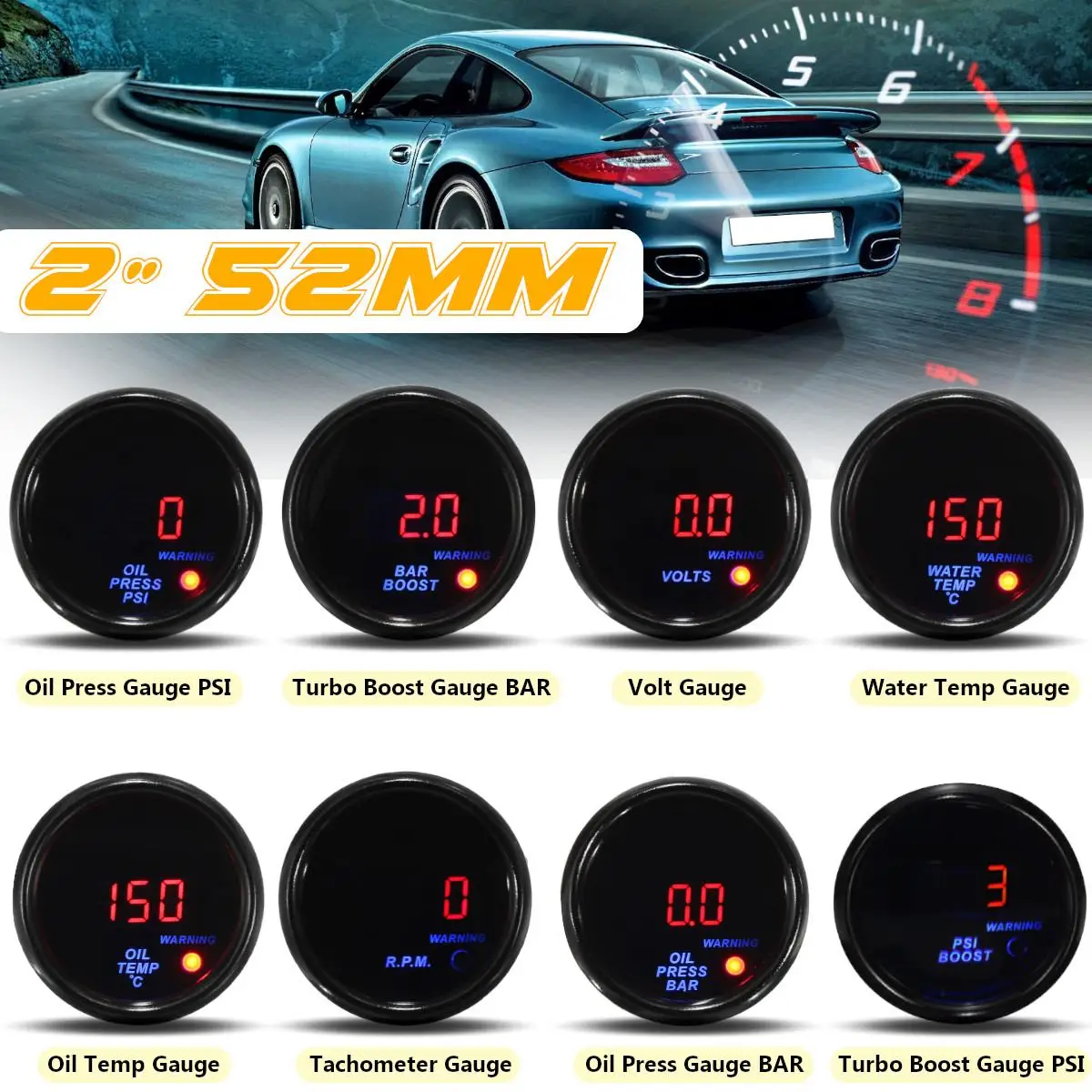 Тахометр с цифросветодиодный светодиодным дисплеем измеритель давления и