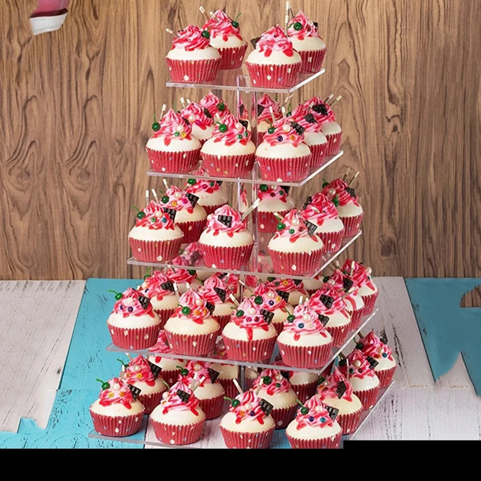 Transhome подставка для макарона 5 слойная прямоугольная прозрачная акриловая