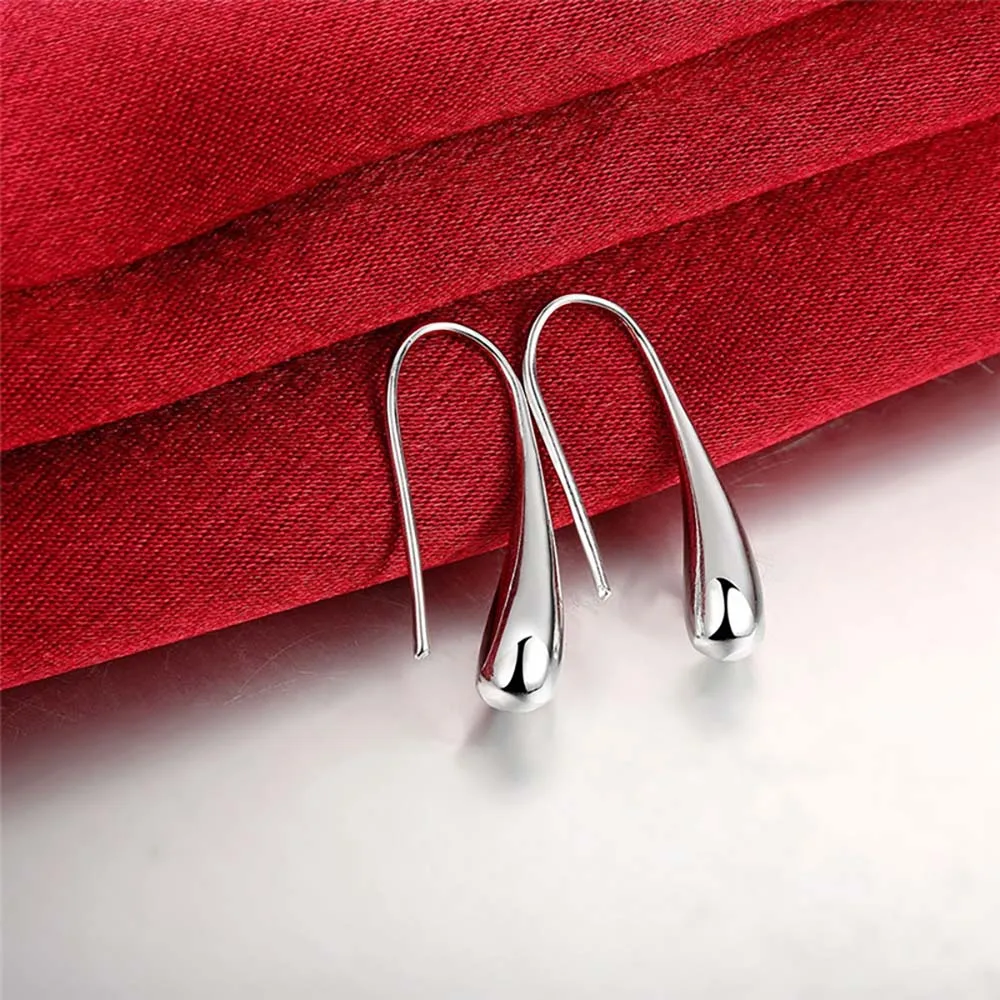 

Real 925 Sterling Silver Teardrop/Waterdrop/Raindrop Dangle Korean Earrings for Women 2020 Wedding Party Fine Jewelry Gift